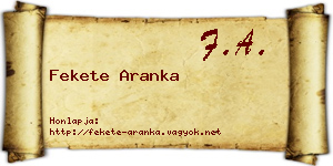 Fekete Aranka névjegykártya
