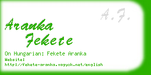 aranka fekete business card